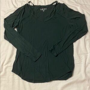 LOFT Women's Dark Green Long Sleeve Top